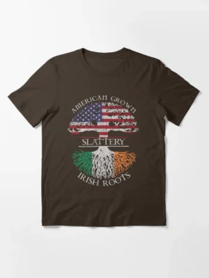 Slattery American Grown Irish Roots Essential Brown T-Shirt