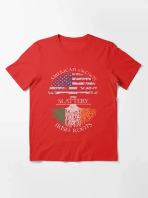 Slattery American Grown Irish Roots Essential Red T-Shirt