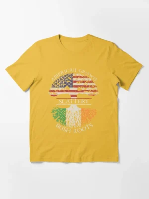 Slattery American Grown Irish Roots Essential Yellow T-Shirt