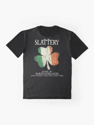 Slattery Ireland Irish house of shenanigans Black T-Shirt