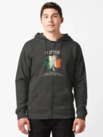 Slattery Ireland Irish house of shenanigans Zipped Charcoal Heather Hoodie