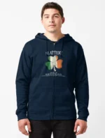 Slattery Ireland Irish house of shenanigans Zipped Dark Blue Hoodie