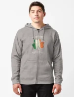 Slattery Ireland Irish house of shenanigans Zipped Heather Grey Hoodie