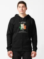 Slattery Ireland Irish house of shenanigans Zipped Black Hoodie